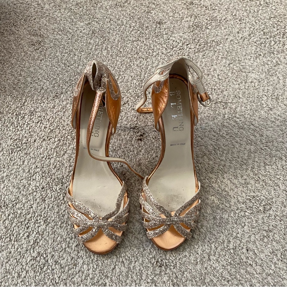 Something Bleu Bridal Silver and Gold Heels